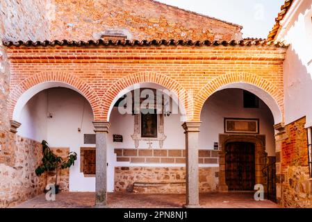 Arcade in the courtyard of the convent. Convent of Santa Clara de Zafra is home to the Museum of the same name. Its buildings and constructions range Stock Photo