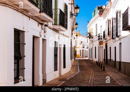 Typical street of the city of Zafra, Badajoz, Extremadura, Spain, Europe Stock Photo