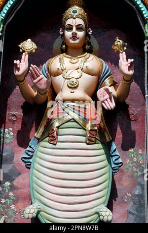 Sri Krishnan hindu temple. Hindu God Vishnu. Singapore. Stock Photo