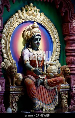 Sri Krishnan hindu temple.  Annapurna is the Hindu Goddess of food and nourishment. Singapore. Stock Photo