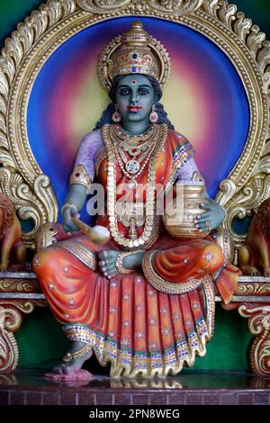 Sri Krishnan hindu temple.  Annapurna is the Hindu Goddess of food and nourishment. Singapore. Stock Photo