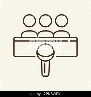 Press conference line icon Stock Vector