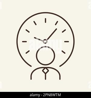 Working hours line icon Stock Vector