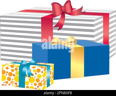 Three gifts nicely wrapped - Safe for men Stock Vector