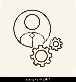 Recruitment Gear Icon. Outline Recruitment Gear Vector Icon Color Flat 