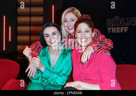 Mimi Fiedler, Ruth Moschner, Jasmin Gerat bei der Aufzeichnung der WDR-Talkshow 'Kölner Treff' im WDR Studio BS 2. Köln, 10.02.2023 Stock Photo