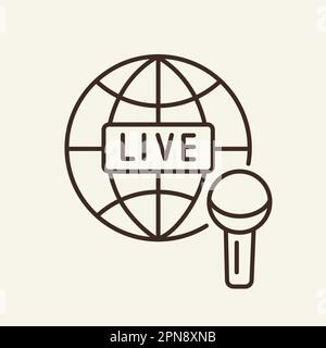 Live broadcast line icon Stock Vector