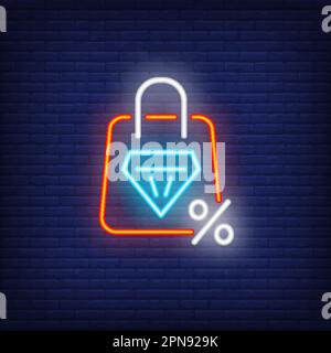 Jewelry shop neon Stock Vector