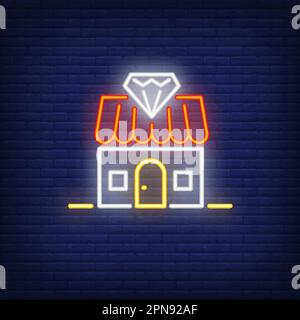 Jewelry store neon sign Stock Vector