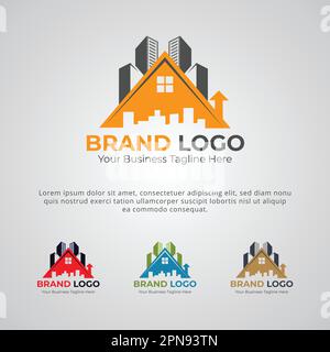 Real Estate Brand Company Logo Design Template Stock Vector