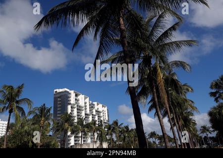 Miami Beach Florida, Collins Park.  Miami, Florida, USA. Stock Photo