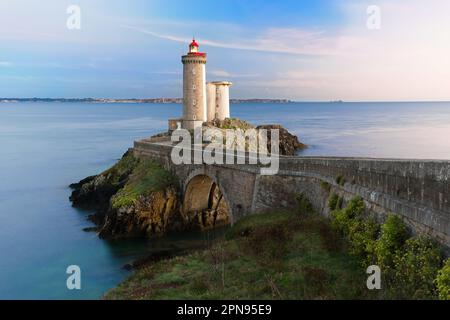 Phare du Petit Minou at sunset, Brittany, France Stock Photo