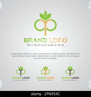 Eco Green Logo Brand Company Design Template Stock Vector