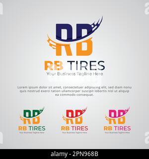 RB Tires Logo Brand Company Design Template Stock Vector