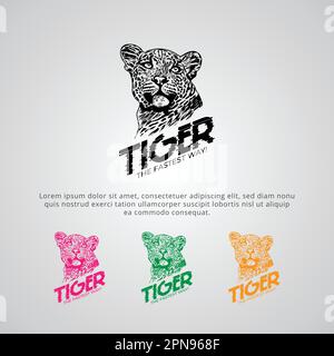 Tiger Rapid Fast Service Brand Company Logo Design Template Stock Vector