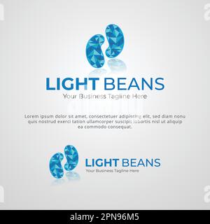 Digital Light Beans Brand Company Logo Design Template Stock Vector