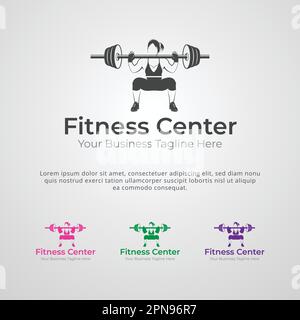 Fitness Center Logo Design Template Stock Vector