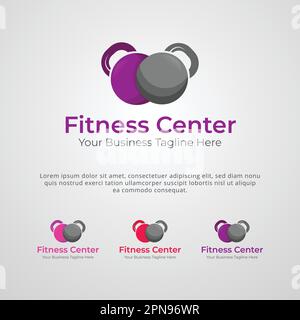 Fitness Center Logo Design Template Stock Vector