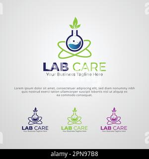 Lab Care Logo Design Template Stock Vector