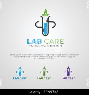 Lab Care Logo Design Template Stock Vector