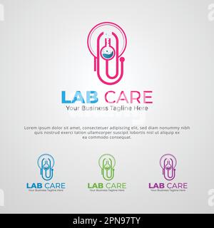 Lab care brand company logo design template Stock Vector