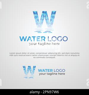 W Letter Water Brand Company Logo Design Template Stock Vector