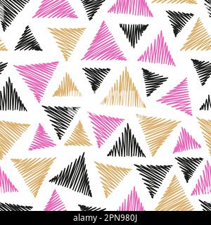 Seamless abstract pattern with hand drawn triangles. Stock Vector
