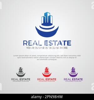 Real Estate Company Logo Design Template Stock Vector