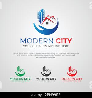 Modern Home Company Logo Design Template Stock Vector