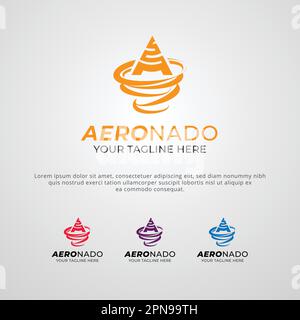 Aeronado Company or Brand Logo Design Template Stock Vector