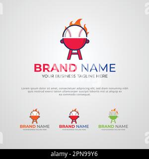 Barbeque Food Company Logo Design Template Stock Vector