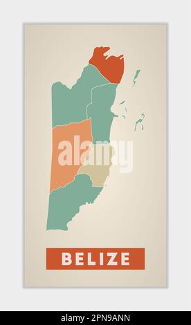 Detailed vector map poster of Belmopan city administrative area. Blue ...