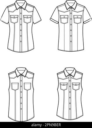 Womens denim shirt. Fashion CAD. Stock Vector