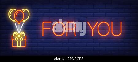 For you neon sign Stock Vector
