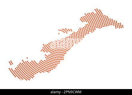 Amorgos dotted map. Digital style shape of Amorgos. Tech icon of the island with graduated dots. Captivating vector illustration. Stock Vector
