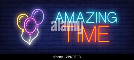 Amazing time neon sign Stock Vector