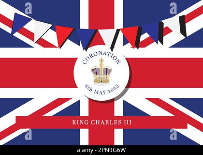 King Charles III Coronation 6th May 2023 vector Stock Vector