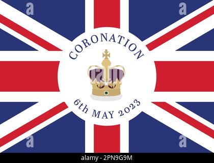 Coronation 6th May 2023 vector with Union Flag Stock Vector