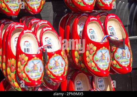 Souvenir wooden cloggs for sale, Keukenhof Gardens, Lisse, South Holland (Zuid-Holland), Kingdom of the Netherlands Stock Photo