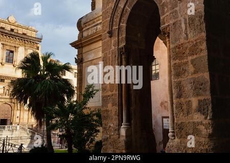 Entrance of the Belltower of church Martorana, Palermo. Sicily Stock Photo