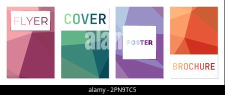 Set of backgrounds for covers or brochures. Can be used as cover, banner, flyer, poster, business card, brochure. Stock Vector