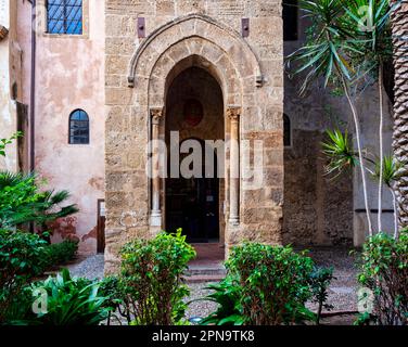 Entrance of the Belltower of church Martorana, Palermo. Sicily Stock Photo