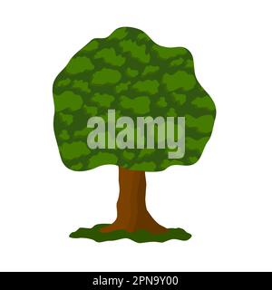 Oak tree icon, flat style vector illustration Stock Vector