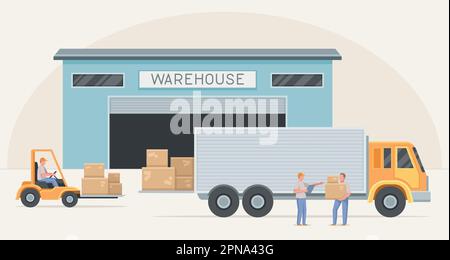 Warehouse process concept Stock Vector