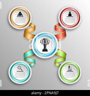Four elements circle template infographic Planning to start a business Infographic timeline format, flowchart Diagrams and start-up activities Stock Vector