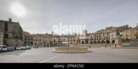 Plaza mayor, Trujillo, Extremadura, Spain Stock Photo