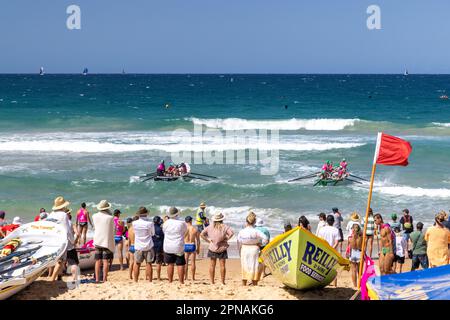 NSW Surf Life Saving Championships 2023. Manly Beach, Sydney Northern Beaches. Stock Photo
