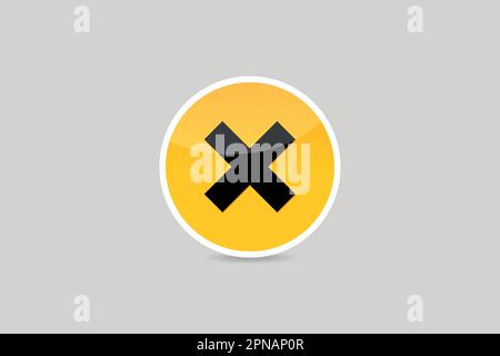 Glossy Cross mark sign icon not approved sign icon Stock Vector