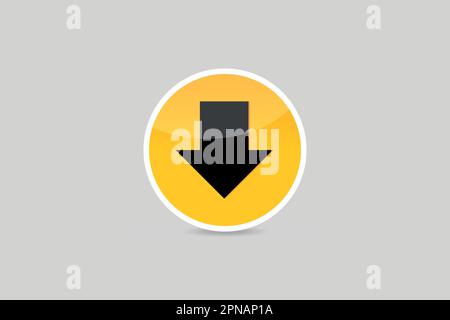 Glossy Download now button ui icon Premium Vector Stock Vector