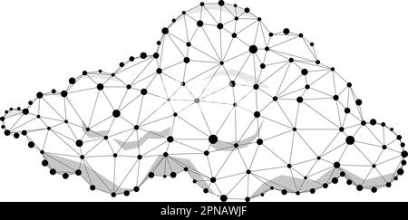 Cloud wireframe vector sign network design element. Stock Vector